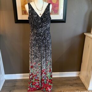 CHAPS Surplice Floral Stretch Maxi Dress Size Large